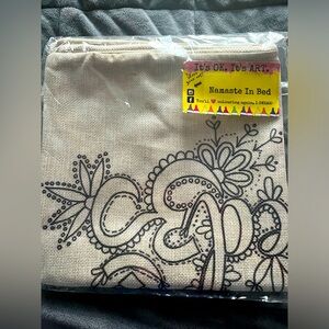 IT’S OKAY IT’S ART paintable Pillow sham (Namaste in Bed) NWT